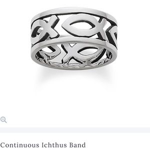 James Avery silver continuous ichthus ring